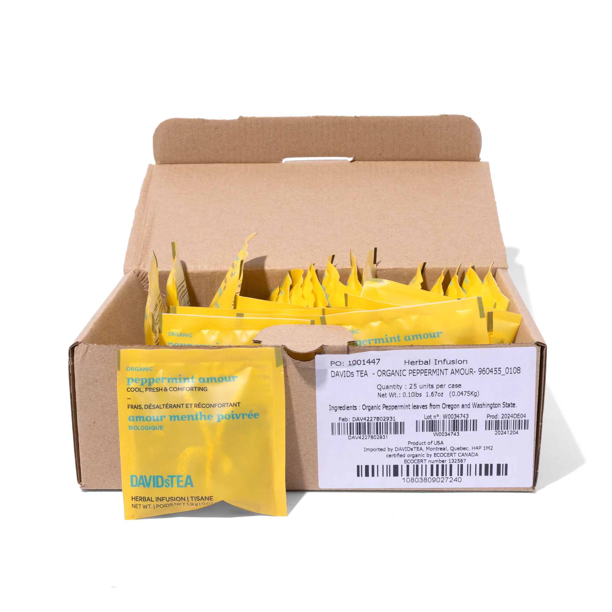 Organic Peppermint Amour Tea Pack of 25 Sachets - Image 3
